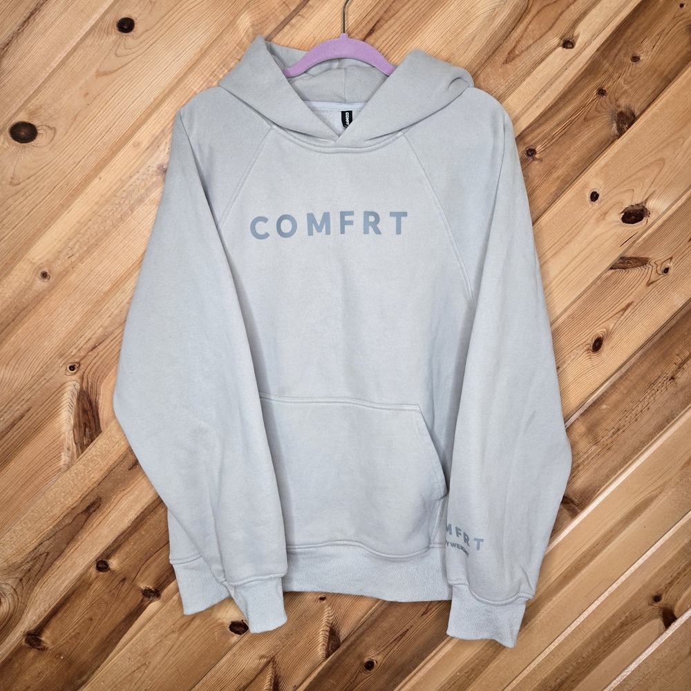 Comfrt Womens XL Beige Pullover Hoodie Logo